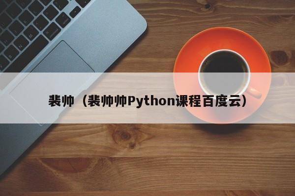 裴帅（裴帅帅Python课程百度云）